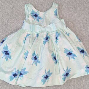 Janie and Jack Mint Green Cotton Floral Sateen Dress